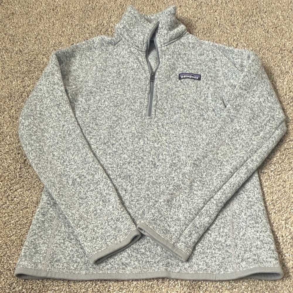 Patagonia Women's Heathered Gray Quarterzip Better Sweater